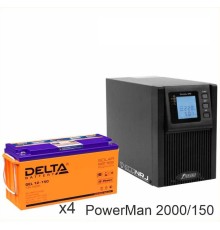 ИБП POWERMAN ONLINE 2000 Plus + Delta GEL 12-150