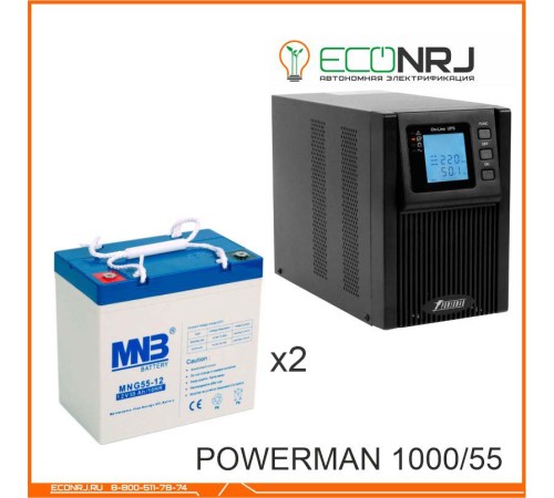 ИБП POWERMAN ONLINE 1000 Plus + Аккумуляторная батарея MNB MNG55-12