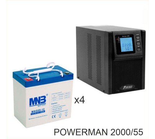 ИБП POWERMAN ONLINE 2000 Plus + Аккумуляторная батарея MNB MNG55-12