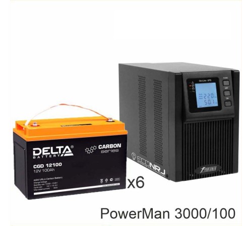 ИБП POWERMAN ONLINE 1000 Plus + Аккумуляторная батарея Delta CGD 12100