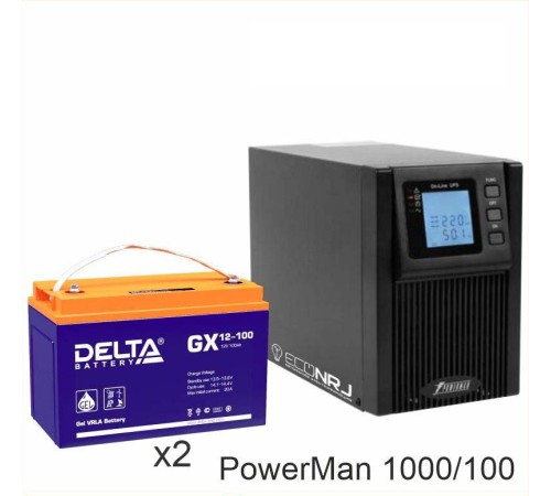 ИБП POWERMAN ONLINE 1000 Plus + Аккумуляторная батарея Delta GX 12-100