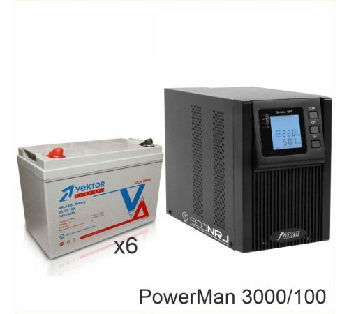 ИБП POWERMAN ONLINE 1000 Plus + Аккумуляторная батарея Vektor GL 12-100