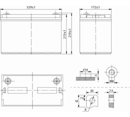 Аккумуляторная батарея Delta DT 12100