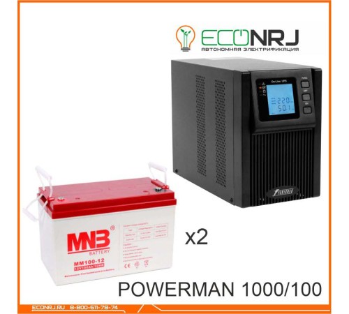 ИБП POWERMAN ONLINE 1000 Plus + Аккумуляторная батарея MNB MМ100-12