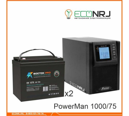 ИБП POWERMAN ONLINE 1000 Plus + Аккумуляторная батарея ВОСТОК PRO СК-1275