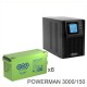 ИБП POWERMAN ONLINE 1000 Plus + Аккумуляторная батарея WBR GPL121500