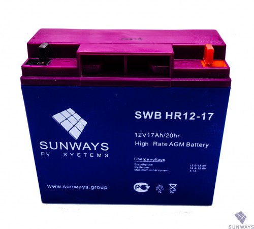 Аккумуляторная батарея SUNWAYS HR 12-17