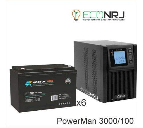 ИБП POWERMAN ONLINE 1000 Plus + Аккумуляторная батарея ВОСТОК PRO СХ-12100