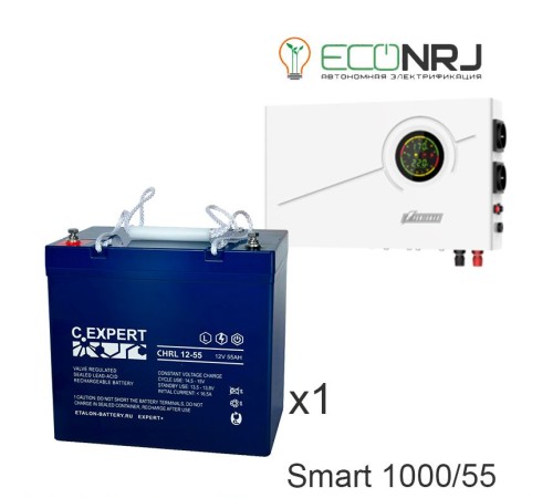 ИБП Powerman Smart 1000 INV + Аккумуляторная батарея ETALON CHRL 12-55