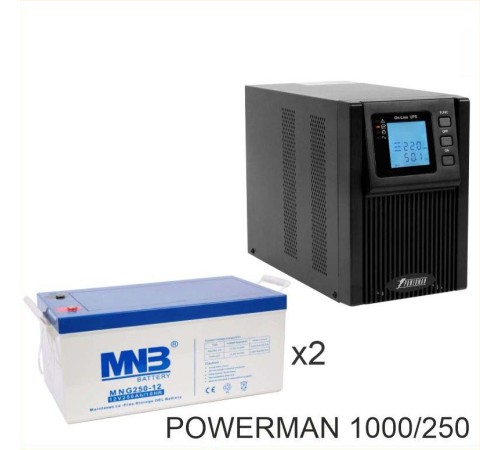 ИБП POWERMAN ONLINE 1000 Plus + Аккумуляторная батарея MNB MNG250-12