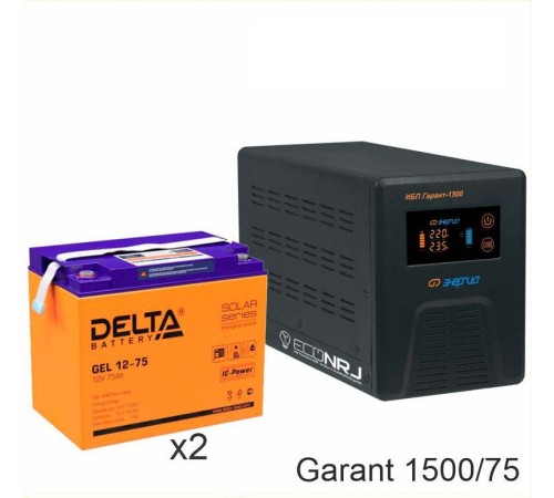 Инвертор (ИБП) Энергия ПН-1500 + Аккумуляторная батарея Delta GEL 12-75