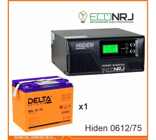 ИБП Hiden Control HPS20-0612 + Аккумуляторная батарея Delta GEL 12-75