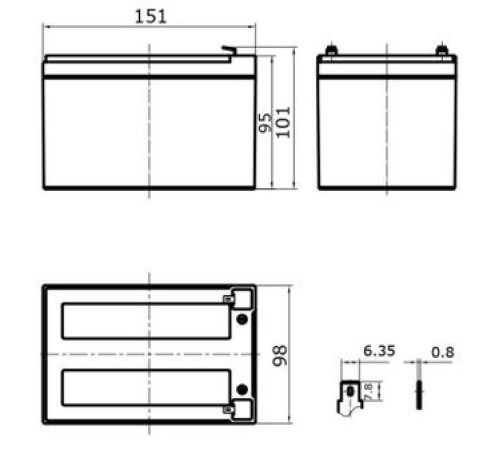 Аккумуляторная батарея Delta HR 12-51 W