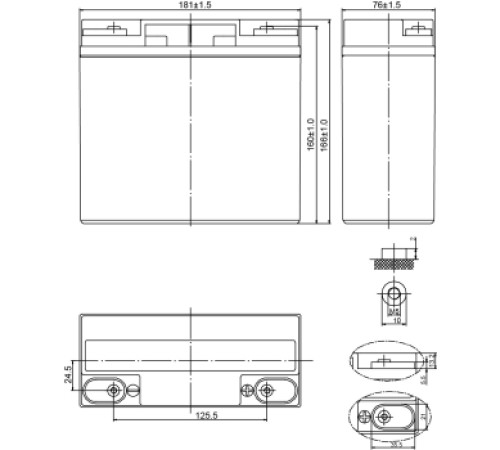 Аккумуляторная батарея Delta HR 12-80 W