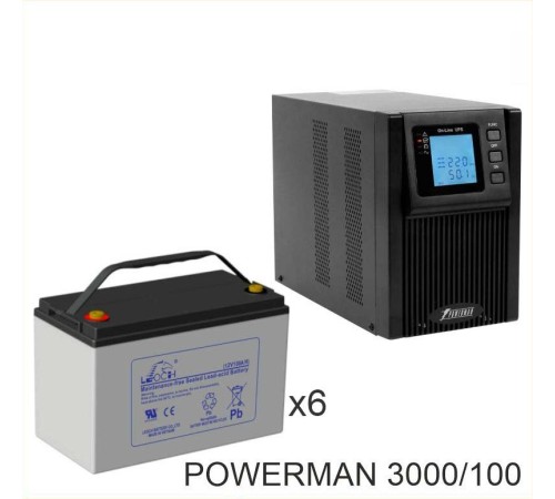 ИБП POWERMAN ONLINE 1000 Plus + Аккумуляторная батарея LEOCH DJM12100