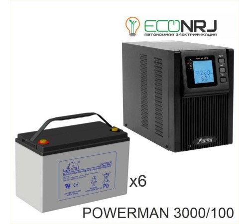 ИБП POWERMAN ONLINE 1000 Plus + Аккумуляторная батарея LEOCH DJM12100