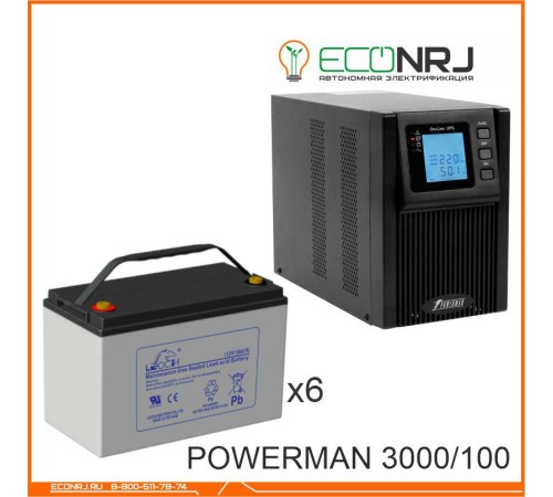 ИБП POWERMAN ONLINE 1000 Plus + Аккумуляторная батарея LEOCH DJM12100