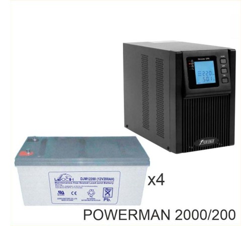 ИБП POWERMAN ONLINE 2000 Plus + Аккумуляторная батарея LEOCH DJM12200