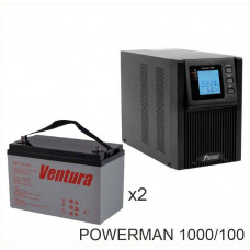 ИБП POWERMAN ONLINE 1000 Plus + Ventura GPL 12-100