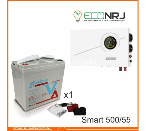 ИБП Powerman Smart 500 INV + Аккумуляторная батарея Vektor GL 12-55