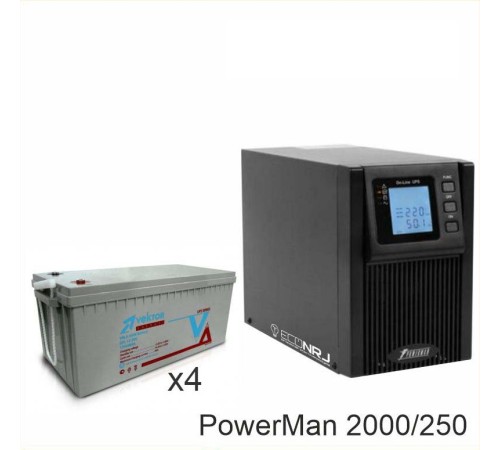 ИБП POWERMAN ONLINE 2000 Plus + Аккумуляторная батарея Vektor GL 12-250