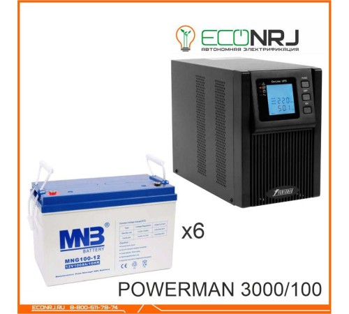 ИБП POWERMAN ONLINE 1000 Plus + Аккумуляторная батарея MNB MNG100-12