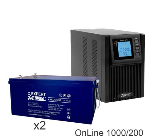 ИБП POWERMAN ONLINE 1000 Plus + Аккумуляторная батарея ETALON CHRL 12-200