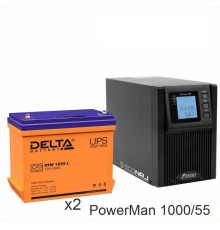 ИБП POWERMAN ONLINE 1000 Plus + Delta DTM 1255 L