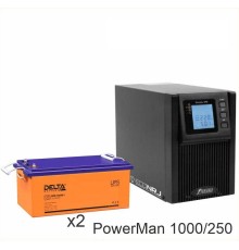 ИБП POWERMAN ONLINE 1000 Plus + Delta DTM 12250 L