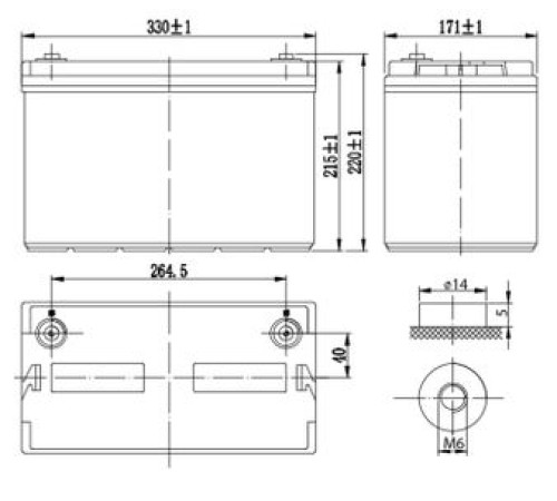 Аккумуляторная батарея Delta DTM 12100 L