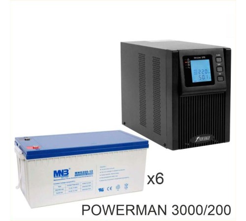 ИБП POWERMAN ONLINE 1000 Plus + Аккумуляторная батарея MNB MNG200-12