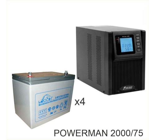 ИБП POWERMAN ONLINE 2000 Plus + Аккумуляторная батарея LEOCH DJM1275