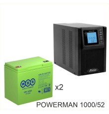 ИБП POWERMAN ONLINE 1000 Plus + WBR GPL12520