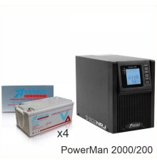 ИБП POWERMAN ONLINE 2000 Plus + Vektor VPbC 12-200