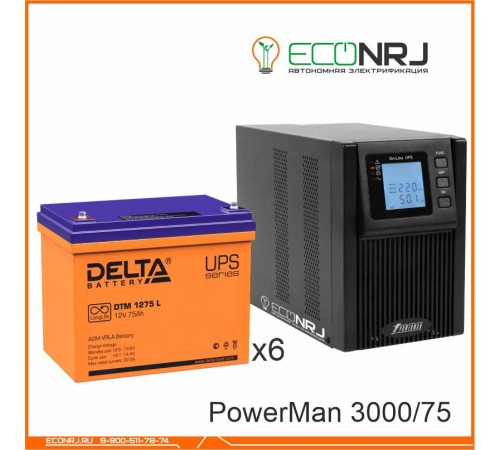 ИБП POWERMAN ONLINE 1000 Plus + Аккумуляторная батарея Delta DTM 1275 L