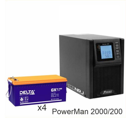 ИБП POWERMAN ONLINE 2000 Plus + Аккумуляторная батарея Delta GX 12-200