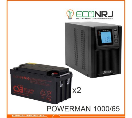 ИБП POWERMAN ONLINE 1000 Plus + Аккумуляторная батарея CSB GPL12650