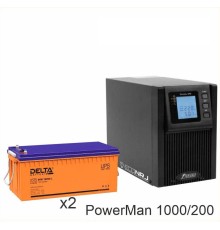 ИБП POWERMAN ONLINE 1000 Plus + Delta DTM 12200 L