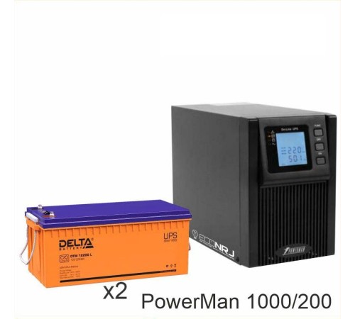 ИБП POWERMAN ONLINE 1000 Plus + Аккумуляторная батарея Delta DTM 12200 L