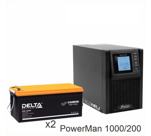 ИБП POWERMAN ONLINE 1000 Plus + Аккумуляторная батарея Delta CGD 12200