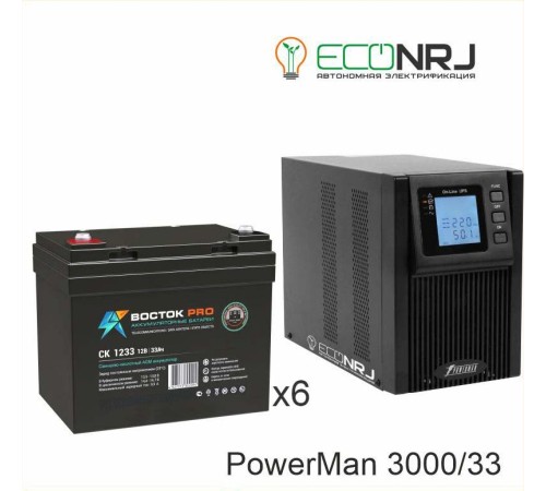 ИБП POWERMAN ONLINE 1000 Plus + Аккумуляторная батарея ВОСТОК PRO СК-1233