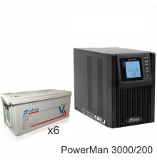 ИБП POWERMAN ONLINE 3000 Plus + Vektor GL 12-200