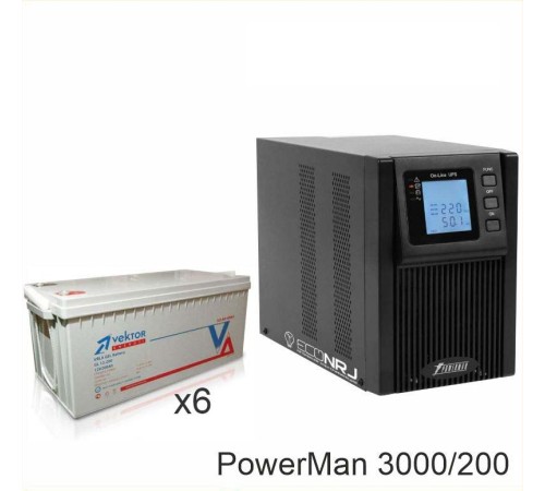 ИБП POWERMAN ONLINE 1000 Plus + Аккумуляторная батарея Vektor GL 12-200