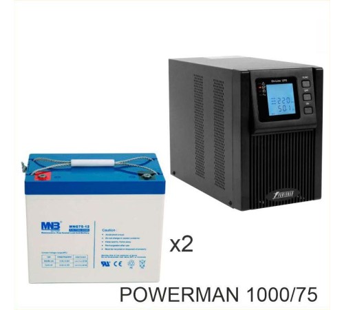 ИБП POWERMAN ONLINE 1000 Plus + Аккумуляторная батарея MNB MNG75-12