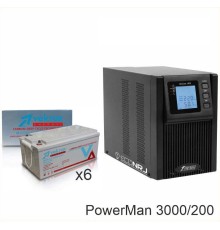 ИБП POWERMAN ONLINE 3000 Plus + Vektor VPbC 12-200