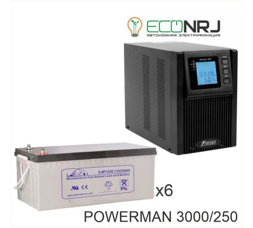 ИБП POWERMAN ONLINE 1000 Plus + Аккумуляторная батарея LEOCH DJM12250