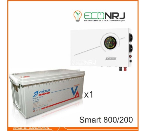 ИБП Powerman Smart 800 INV + Аккумуляторная батарея Vektor GL 12-200