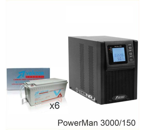 ИБП POWERMAN ONLINE 1000 Plus + Аккумуляторная батарея Vektor VPbC 12-150