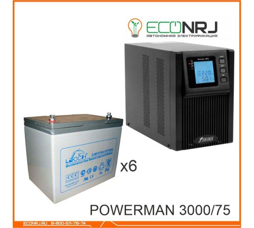 ИБП POWERMAN ONLINE 1000 Plus + Аккумуляторная батарея LEOCH DJM1275