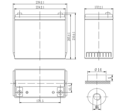 Аккумуляторная батарея Delta DTM 1255 L